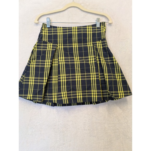 Dennis Girls Tartan Plaid Pleated Skirt Navy Yellow G10 School Uniform - Picture 1 of 7